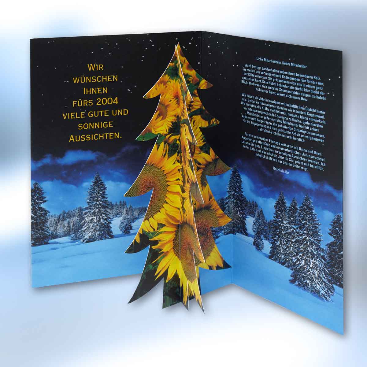 Ringier Print Weihnachtskarte 2004 mit Falteffekt